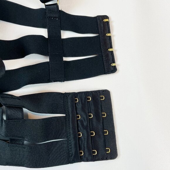 NWOT Victoria's Secret Bra 32DD Unlined Balconet Strappy Banded Black B920 - Picture 5 of 7